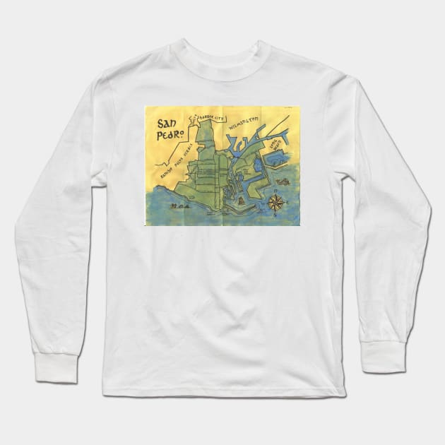 San Pedro Long Sleeve T-Shirt by PendersleighAndSonsCartography